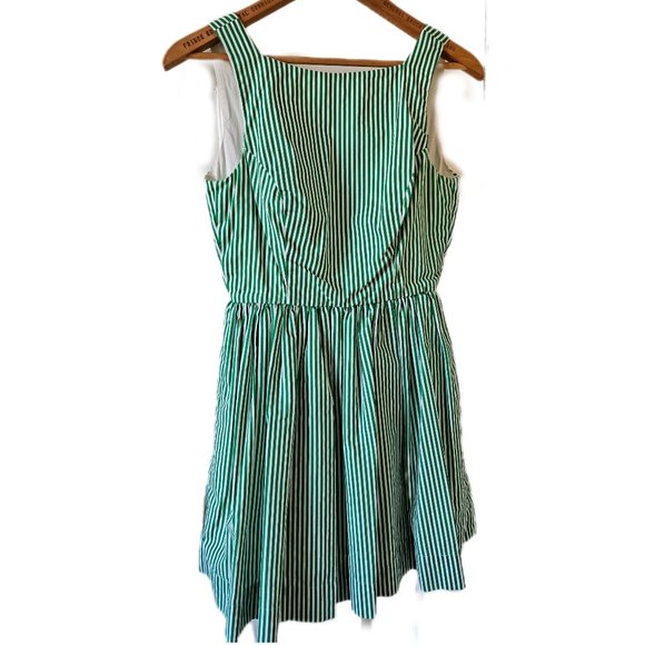 🍋American Apparel Striped Green/White Dress with Button Detail - Picture 1 of 7